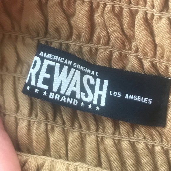 Rewash Gold Smock Waist Wide Leg Rayon Pants L - Picture 6 of 8